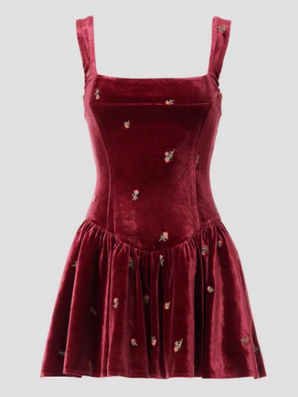 New! WEWOREWHAT Velvet Rose Corset Peplum Mini Dress Sz 2